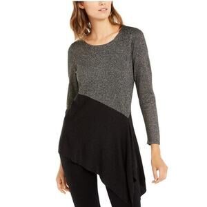 Alfani Petite Colorblocked Asymmetrical Sweater PP